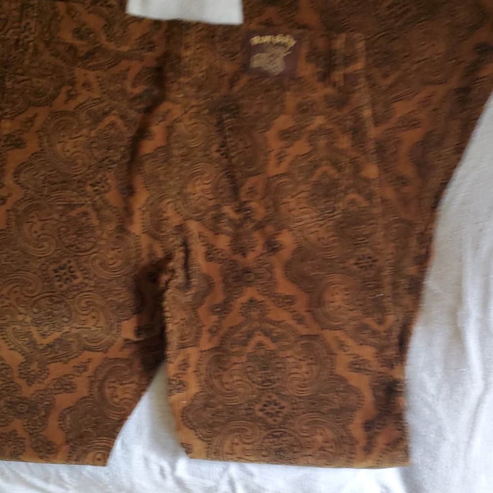 Mens Run & Fly brown paisley courduroy jeans